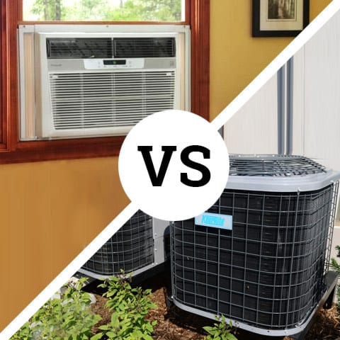 Photo of a window air conditioner vs central air conditioner