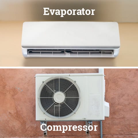 Split system air conditioner components