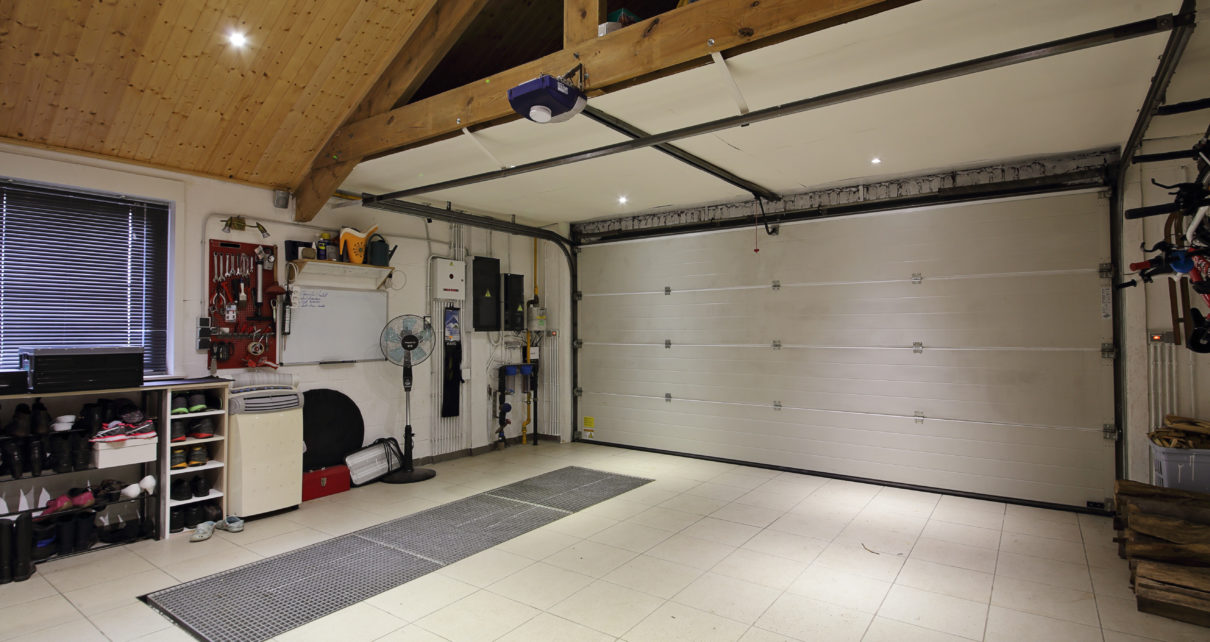 inside of a garage in a private home