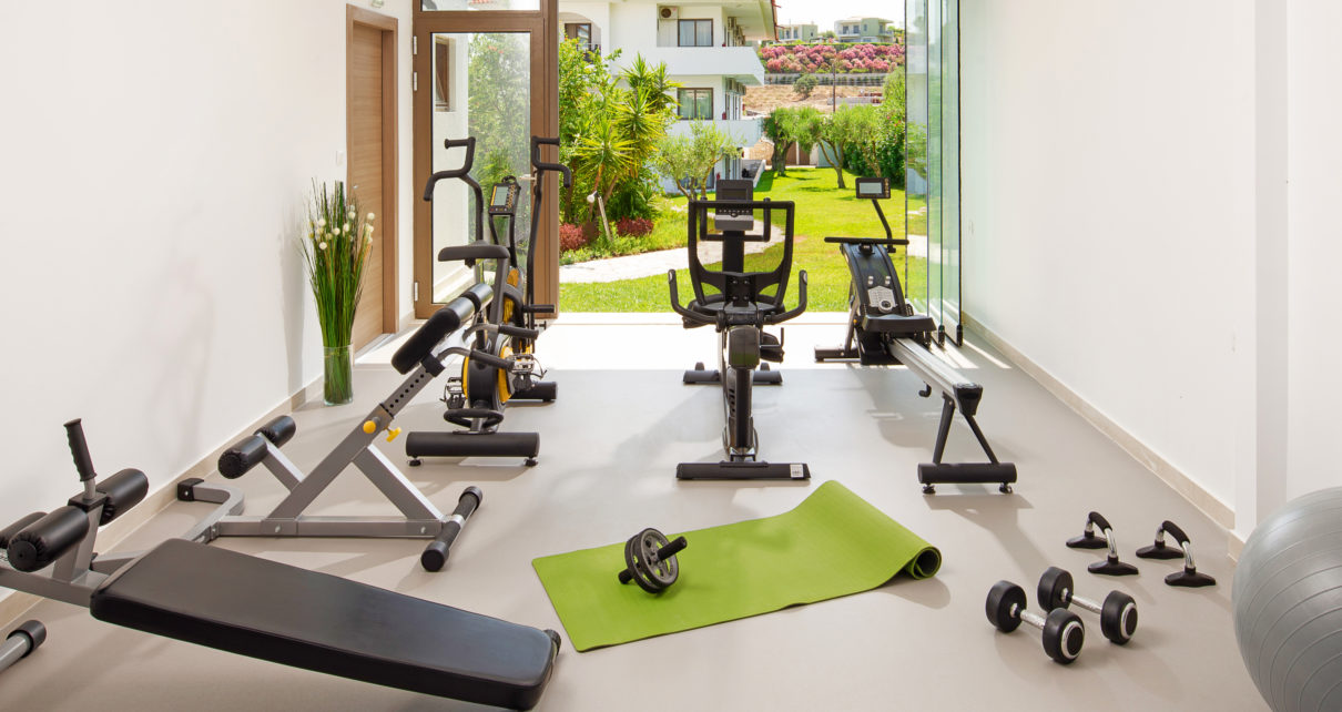 Modern concept of green nature eco style gym