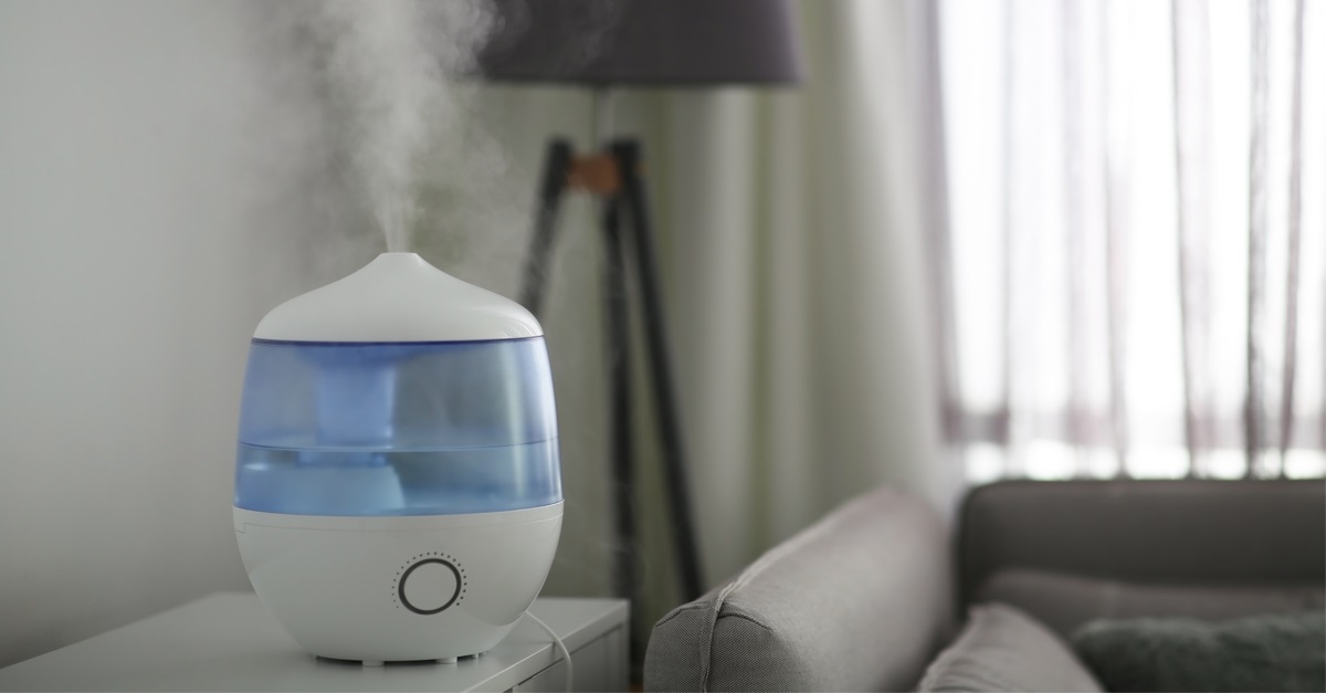 homedics humidifier on table in living room